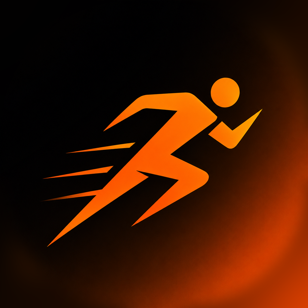 RunLoop app icon: an orange runner on a dark background